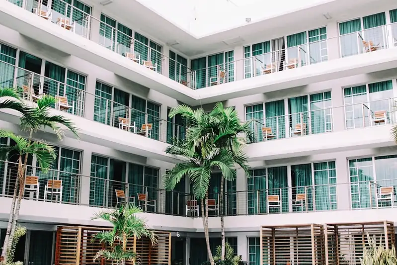 Modern hotel building exterior