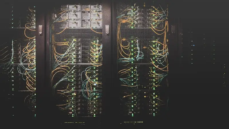 Server cabling close-up